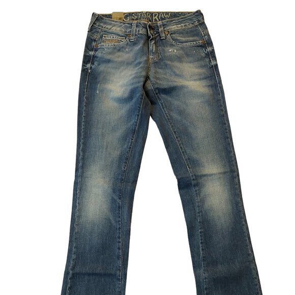 G-Star Raw Reese Straight Leg Mash Denim Duty Blue Wash Jeans Sz 26 x34 NWT - Picture 2 of 11